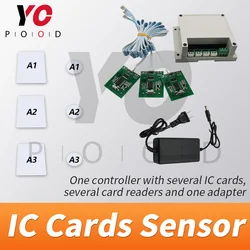 방 탈출 모험가 게임 소품 RFID 센서 소품, RFID 센서 위에 IC 카드 4 장 넣기, Maglock 열기