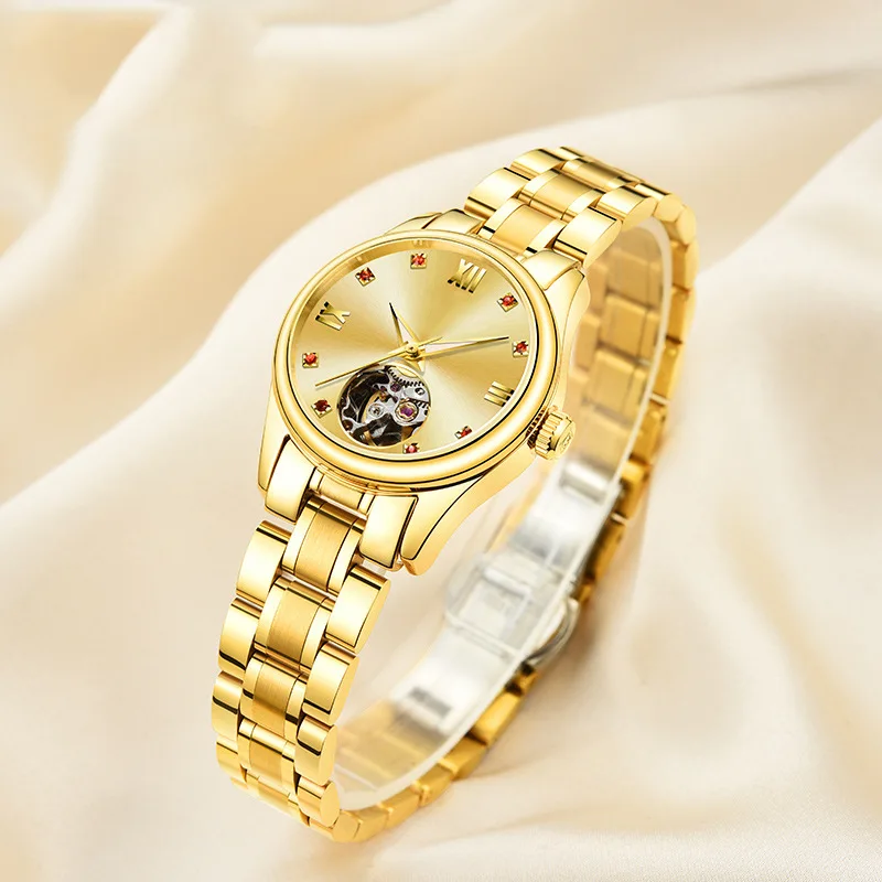 CARNIVAL Brand Luxury Mechanical Watch for Women Ladies Fashion Gold Silver Automatic Movement Wristwatch Waterproof Reloj Mujer