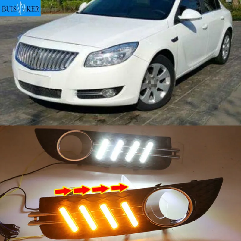 

2 шт. для Buick Regal 2009-2013 светодиодный DRL Дневной светильник с Поворотная сигнальная лампа