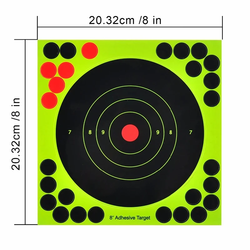 50pcs  8 inch Self Adhesive  Archery Target Paper Multi-Patch Overlay Dot Shoot New Trend Silhouette Splatter Target Sticker