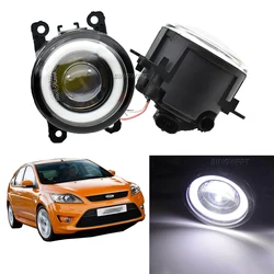2PCS Car LED Fog Light Angel Eye DRL Front Fog Lamp For Ford Focus MK2 Saloon DA_ 2004 2005 2006 2007 2008 2009 2010