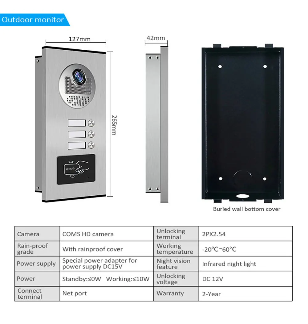 APP Video Intercom 9 Inch Wifi Video Door Bell Intercom System with 2-3 Family Multi nits Apartment Video Door Phone Intercom