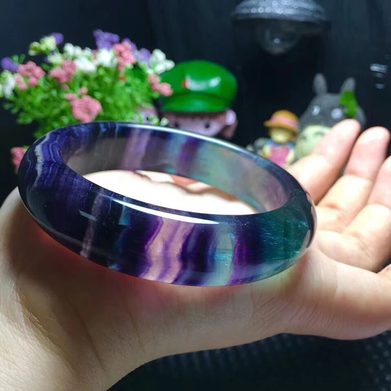 

JoursNeige Fluorite Natural Stone Bangles Original Stone Cutting Bracelet Pattern Rarity Rare Fashion Bangle for Women Jewelry