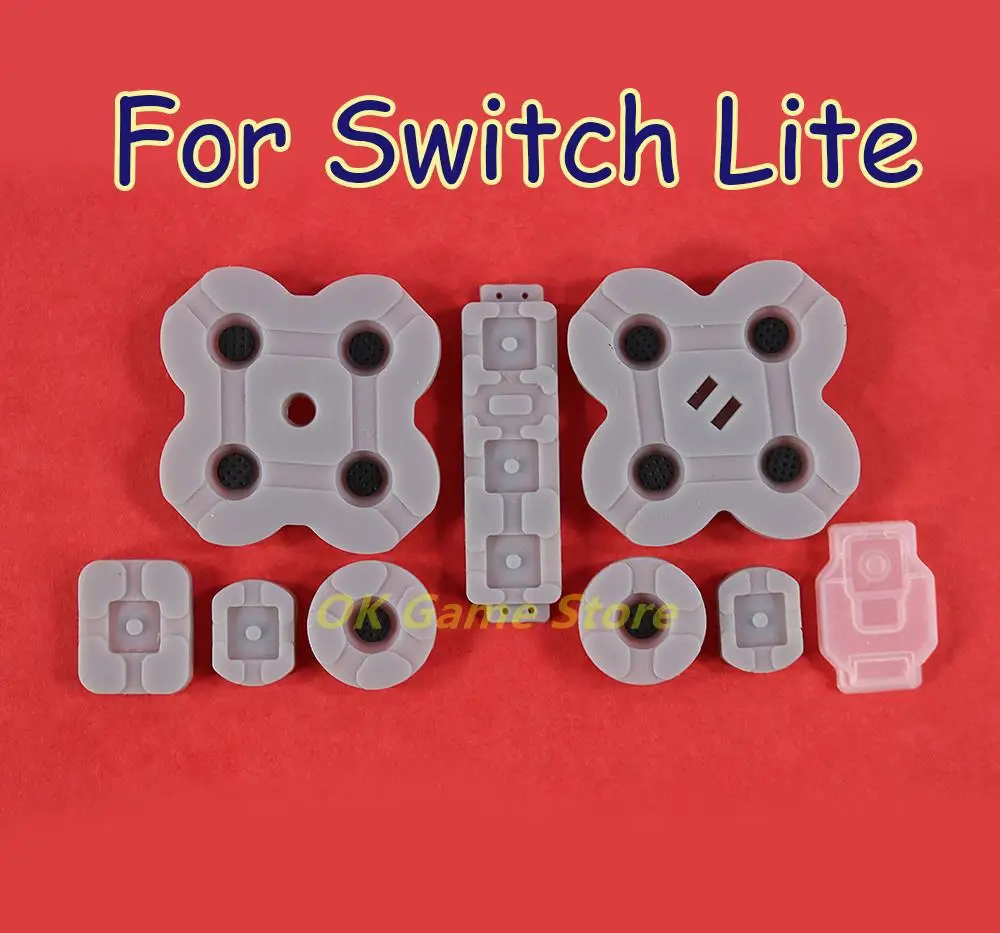 

50sets Replacement Conductive Rubber Key Button Power Left Right Button Rubber Pad for Nintendo Switch NS Lite Game Console