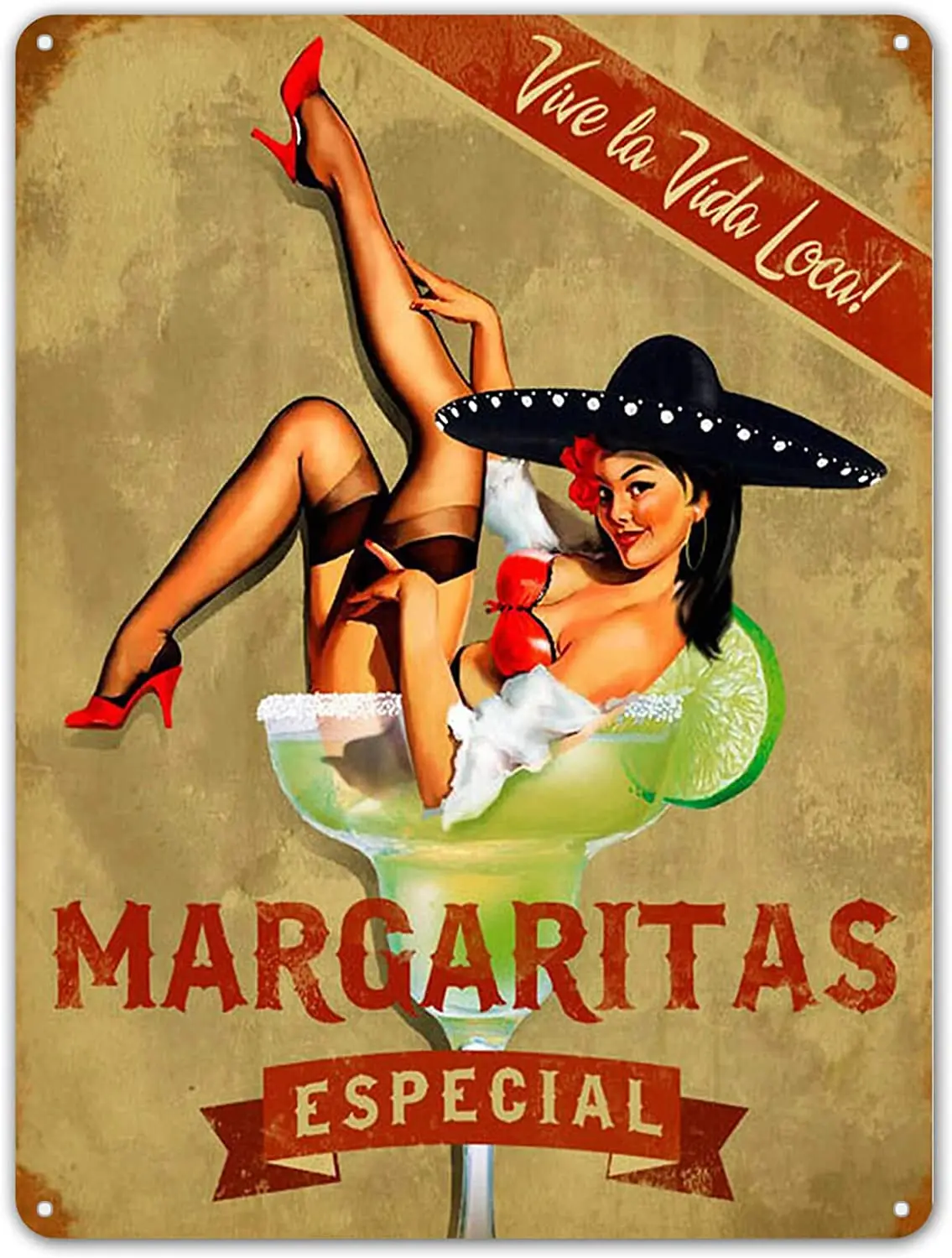 

ZYPENG Margarita Especial Vintage Metal Tin Signs Wall Decor Sign for Room Pub Restaurants Home Bar Sexy Plaque Poster