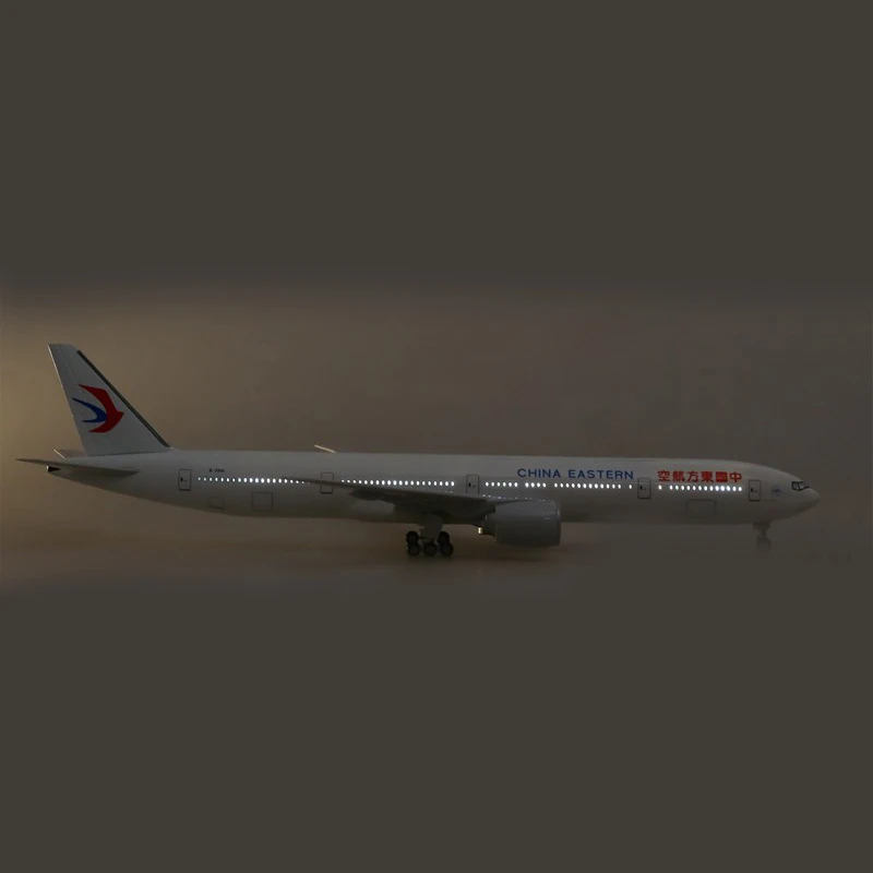 JASON TUTU 47cm 1:150 Scale China Eastern Airlines Boeing b777 Plane Aircraft Model Diecast Resin with Light & Wheel Airplane