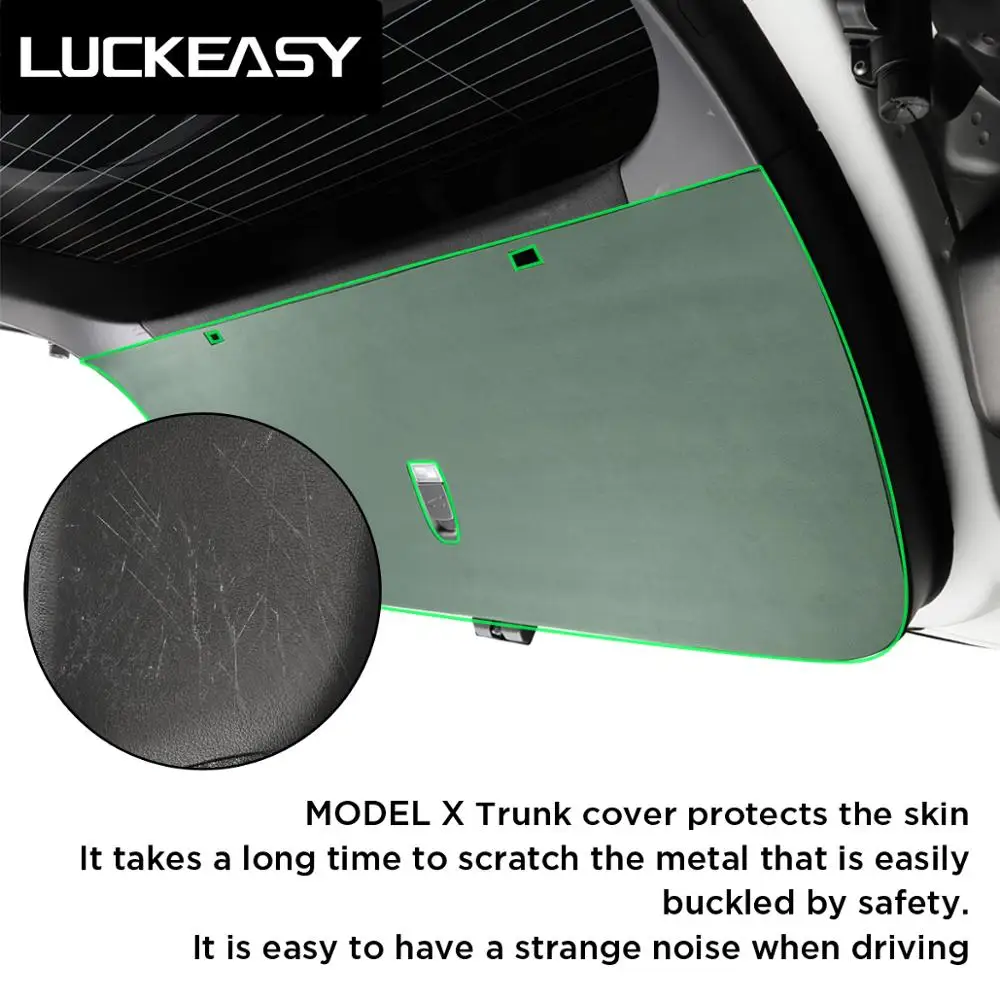 LUCKEASY For Tesla Model X 2017-2021 Rear Trunk Door Anti Kick Pad Auto Accessories Protection Side Edge Film Protector Stickers