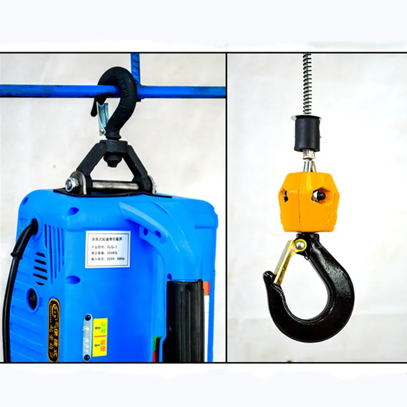 220V 500KG 7.6M  Portable Electric Winch with wireless remote controller winch traction block Electric hoist windlass free shipp