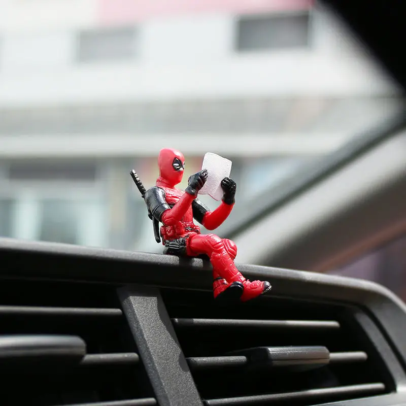 Mini Deadpool Reading Doll Deadpool Desktop Creativity Gadget Car Model Ornaments Car Interior Ornaments