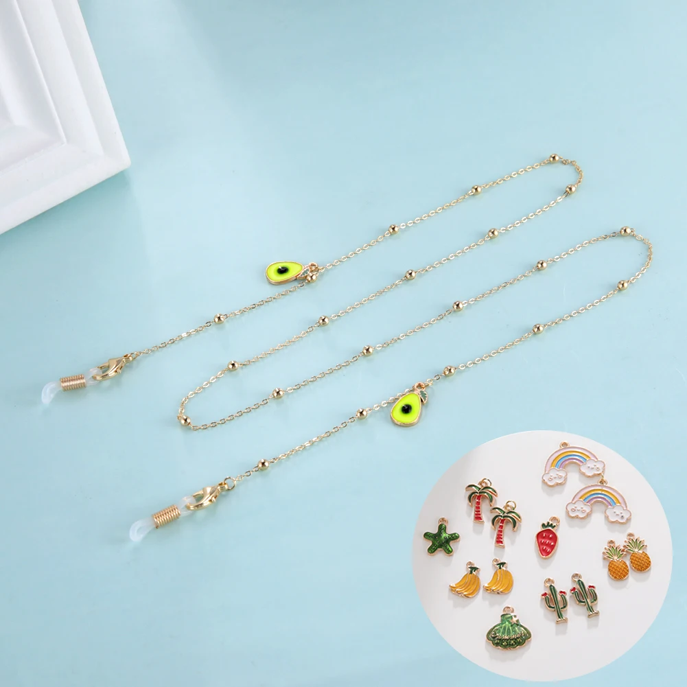 

Teamer Beaded Glasses Chain Lanyard Unicorn Avocado Pendant Charm Mask Holder for Women Necklace Eyeglasses Sunglasses Straps