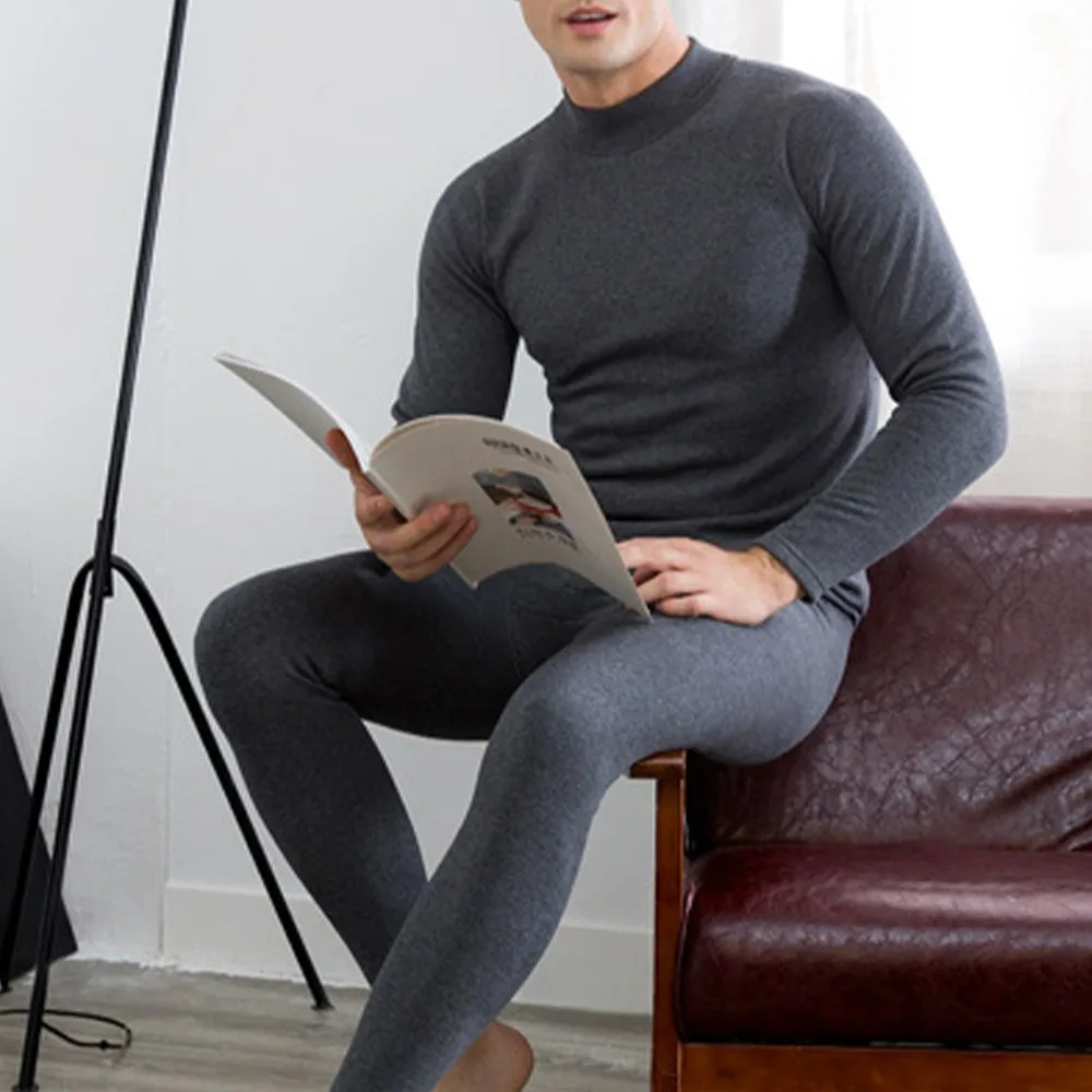 Winter Men Thermal Underwear Premium Quality Naturally Soft Cotton Fleece-lined Warm Panels Long Johns Thermo Clothing Pajamas