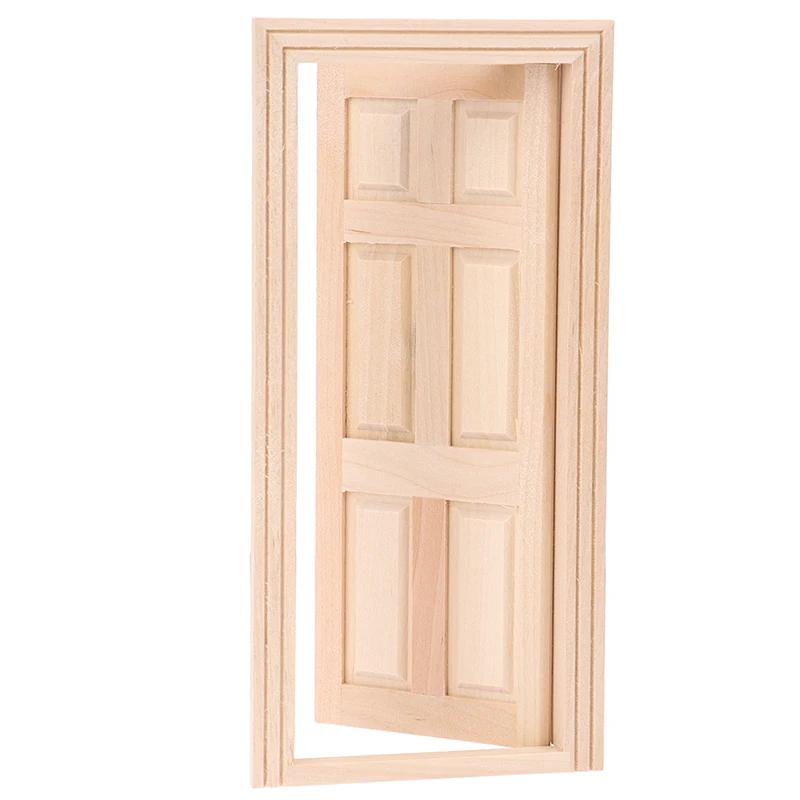 Porte intérieure Miniature en bois pour maison de poupée, 6 panneaux, accessoires de meubles à monter soi-même, 1/12