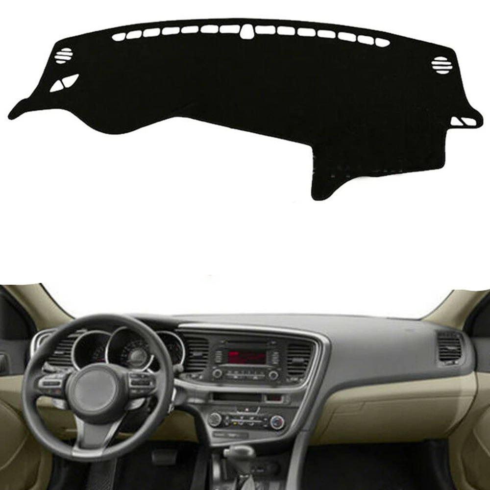 

For Kia Optima/K5 2011-2015 Black Front Dashboard Cover Carpet Car Dash Board Heat Proof Mat Anti-Sun Shield Pad Shade Strip