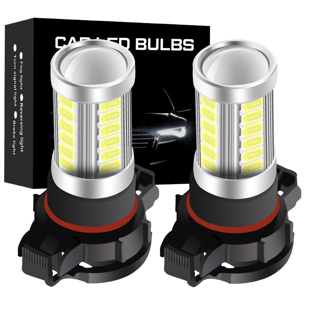 

2pcs LED Fog Lights Auto Lamp 12v Bulb For The Car H8 H11 H16 9006 HB4 H10 9145 PSX24W 2504 9005 HB3 PSX26W P13W White 6000K