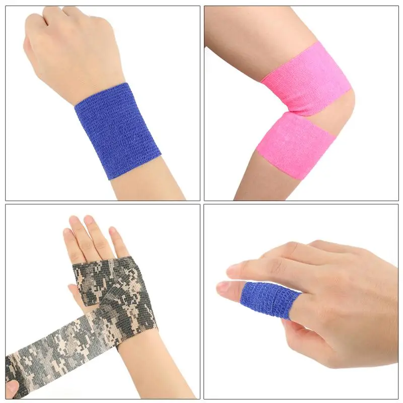 Bandage First Aid Care Treatment Self Adhesive Elastic Bandage Gauze Tapes Wrap Permeability High Flexibility Easily Adheres