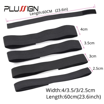 Plussign Schwarze elastische Bänder mit verstellbarem Haken, Perückenzubehör, Haarband für Kanten, elastische Kanten, Haarwickel-Stirnband für Perücken