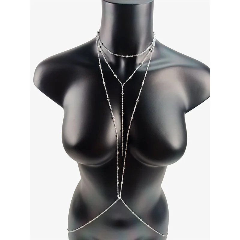 Fashion Body Jewelry Belly Chain Chest Chain Punk Sexy Bikinis Bra Goth for Women Beach Accessories Summer Luxury Wholesale Gift