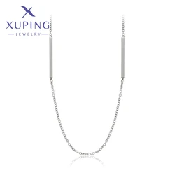 Xuping-colar corrente para mulheres, ligação simples, estilo arquitetônico, jóias, A00281354