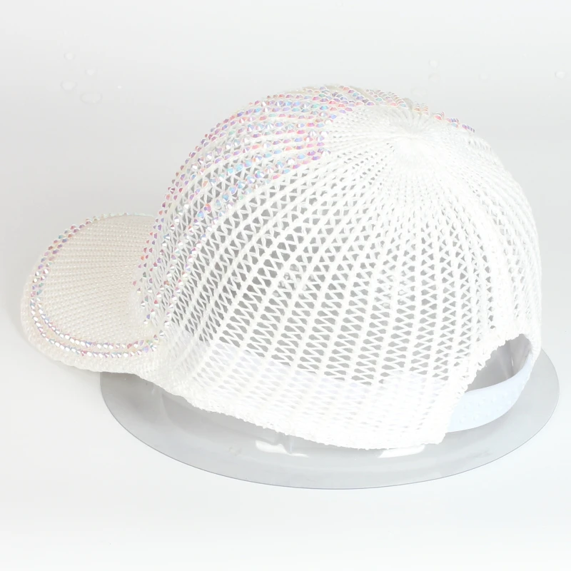 wholesale New Fashion summer rhinestone bling women baseball hats Pierced Embroidered Caps For Ladies