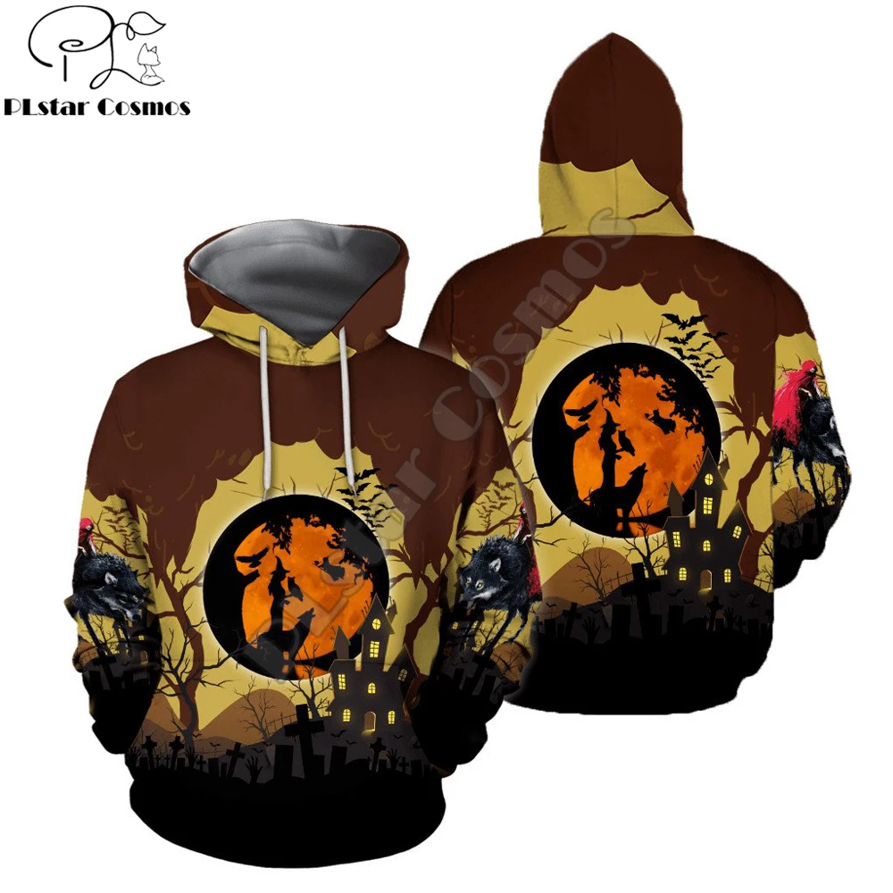 

Halloween Wolf Witch 3D All Over Printed Men Autumn Hoodie Unisex Casual zipper hoodies Streetwear Jacket Tracksuits DK294