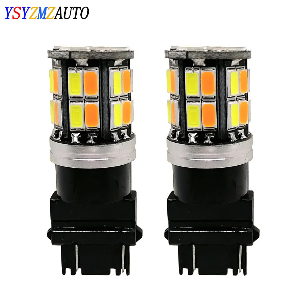 2Pcs T25 3157 P27/7W Dual Color Led T20 7443 W21/5W Car DRL Turn Signal Lamp Led Bulb 5630LED 1157 BAY15D P21/5W AutoLights Bulb