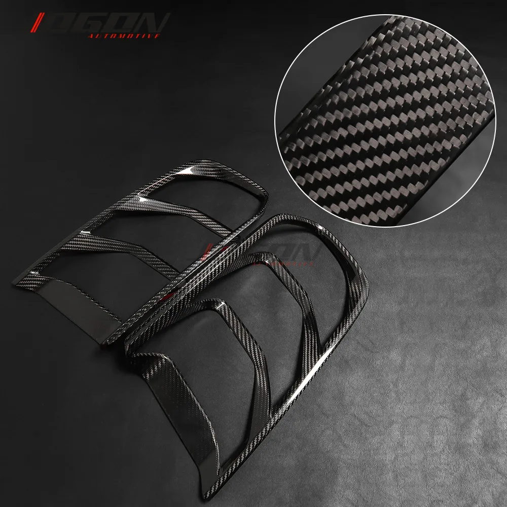 Dry Carbon Fiber Exterior Accessories For Ford Mustang 2015-2020 Car Rear Taillight Decoration Trim Tail Light Lamp Frame Cover