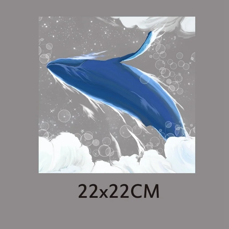 Ocean Animals Heat Transfer Vinyl Whale Patch Iron On Transfer For Clothing Animal Flower Stripes Thermal Stickers On Clothes