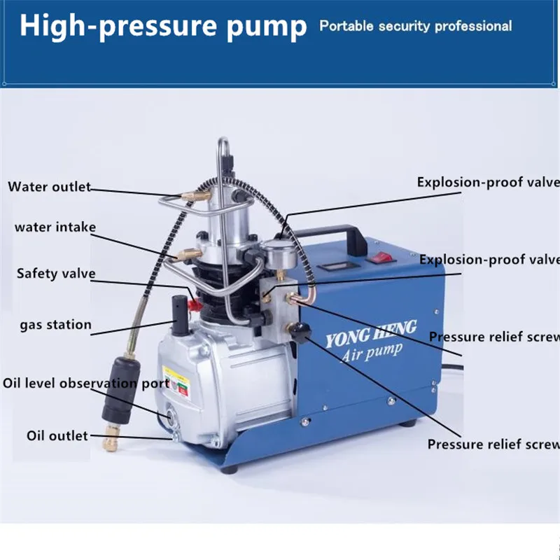 220V/110V 1.8KW  300Bar 30Mpa 4500Psi Electric Air Compressor High Pressure Air Pump Pneumatic Scuba Diving Inflator