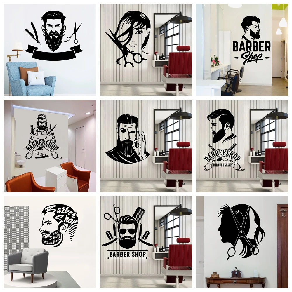 Diy Fashion Barbershop Home Decor Wall Stickers Living Room Vinyl Home Decor Wall Decal Home Decor