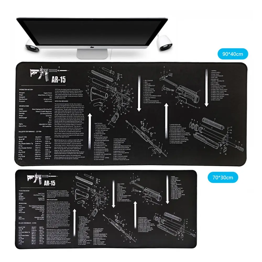 وسادة ماوس مطاطية بحافة قفل XXL ، ملحق مكتبي كبير جدًا غير قابل للانزلاق للوحة المفاتيح csgo