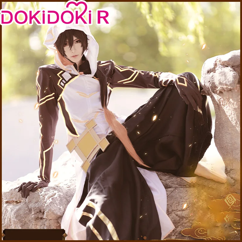 Zhongli Cosplay Costume Game Genshin Impact DokiDoki-R Zhong li Cosplay Genshin Impact Zhong li Morax Costume Cosplay Halloween