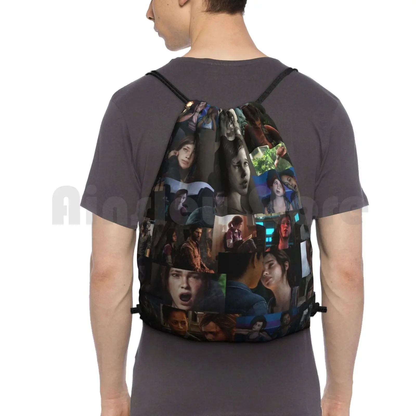 Ellie Collage Backpack Drawstring Bag Riding Climbing Gym Bag Tlou The Last Of Us Ellie Joel Gaming Naughty Dog Cool