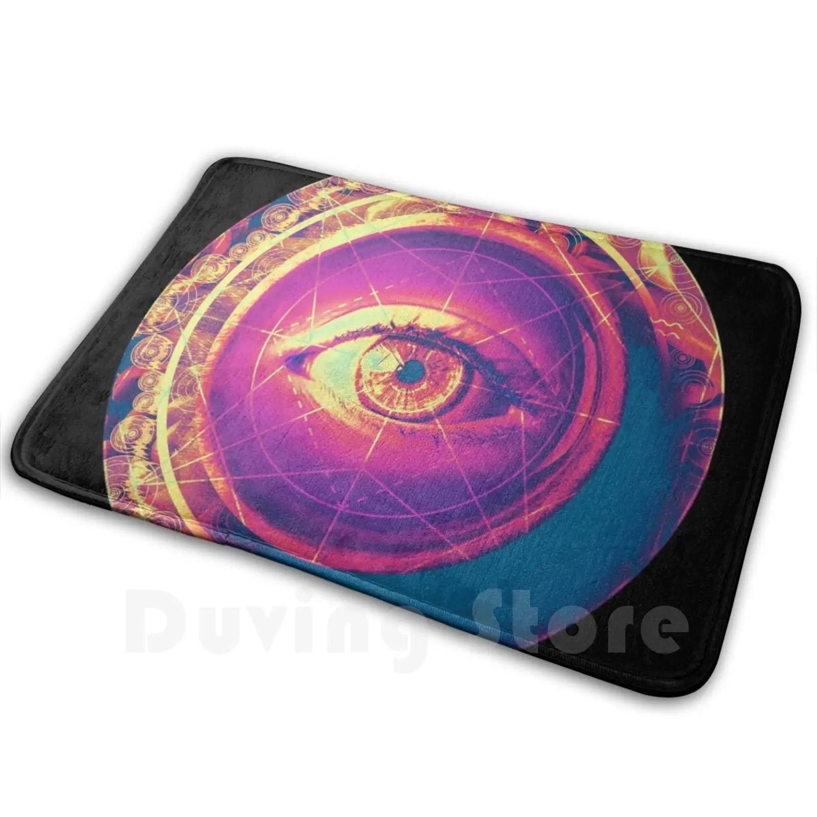 Psychedelic Ayahuasca Eye Mat Rug Carpet Anti-Slip Floor Mats Bedroom Psychedelic Ayahuasca Eye Drug Spiritual Abstract View