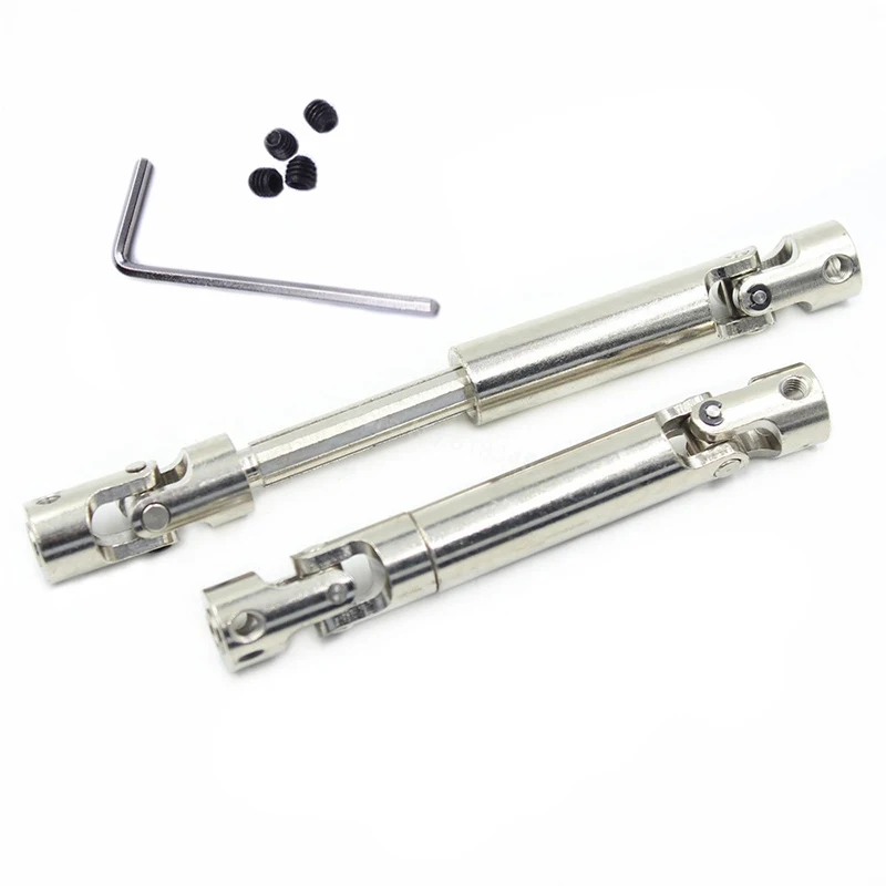 Eje de transmisión Universal telescópico de alta dureza, eje Cardan, eje de conducción de hierro para modelos RC 1/10, trepador axial SCX10, 1 ud.