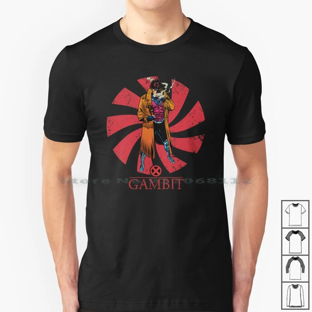 Retro Gambit T Shirt 100% Cotton Gambit X Men Comics Destiny Xmen Destiny 2 Gaming Geek Mutant Remy C S Pacat Cajun Captive