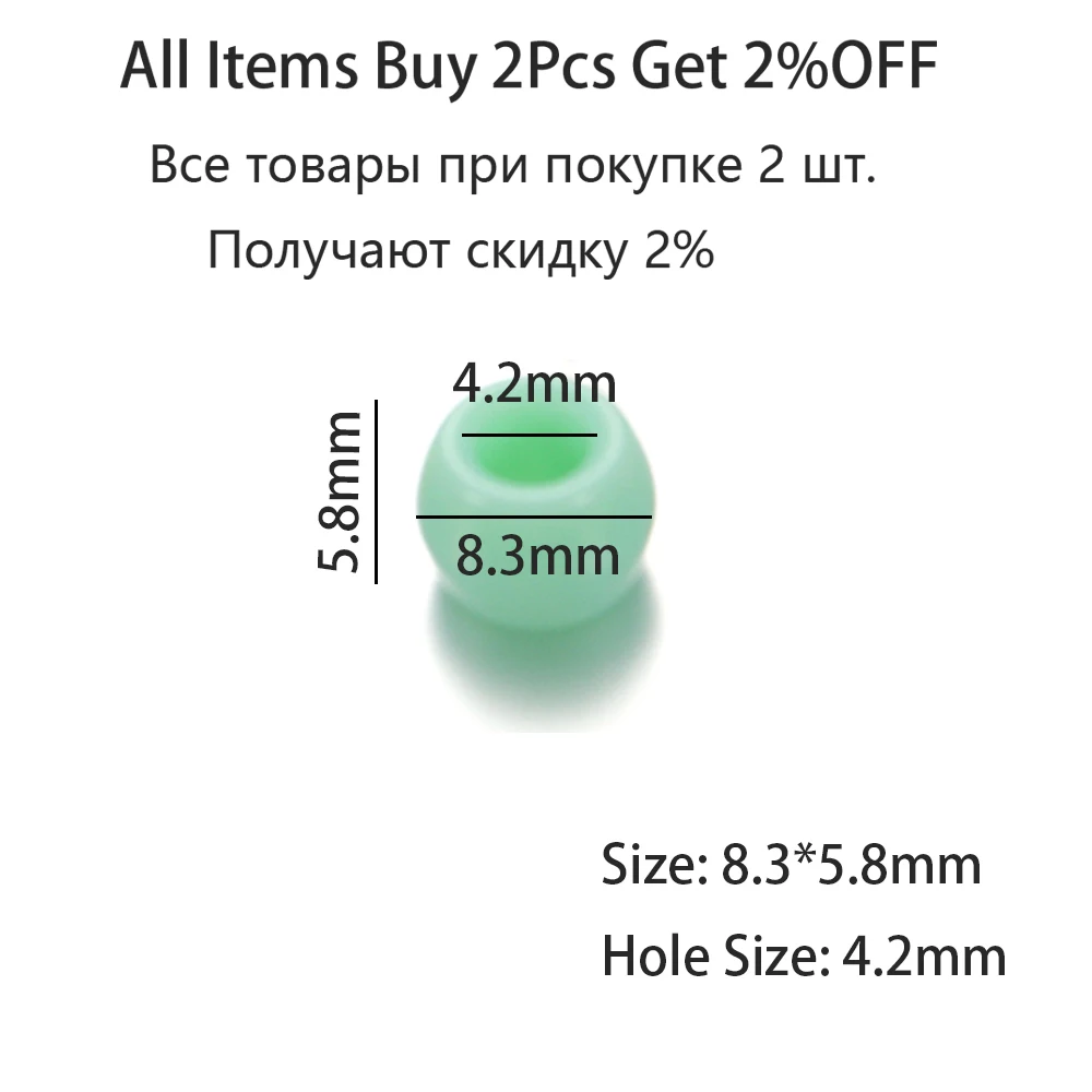 50/100Pcs 8.3mm Candy Color Large Hole Acrylic Beads Spacer Loose Beads for DIY Jewelry Making Findings Accessories Supplies