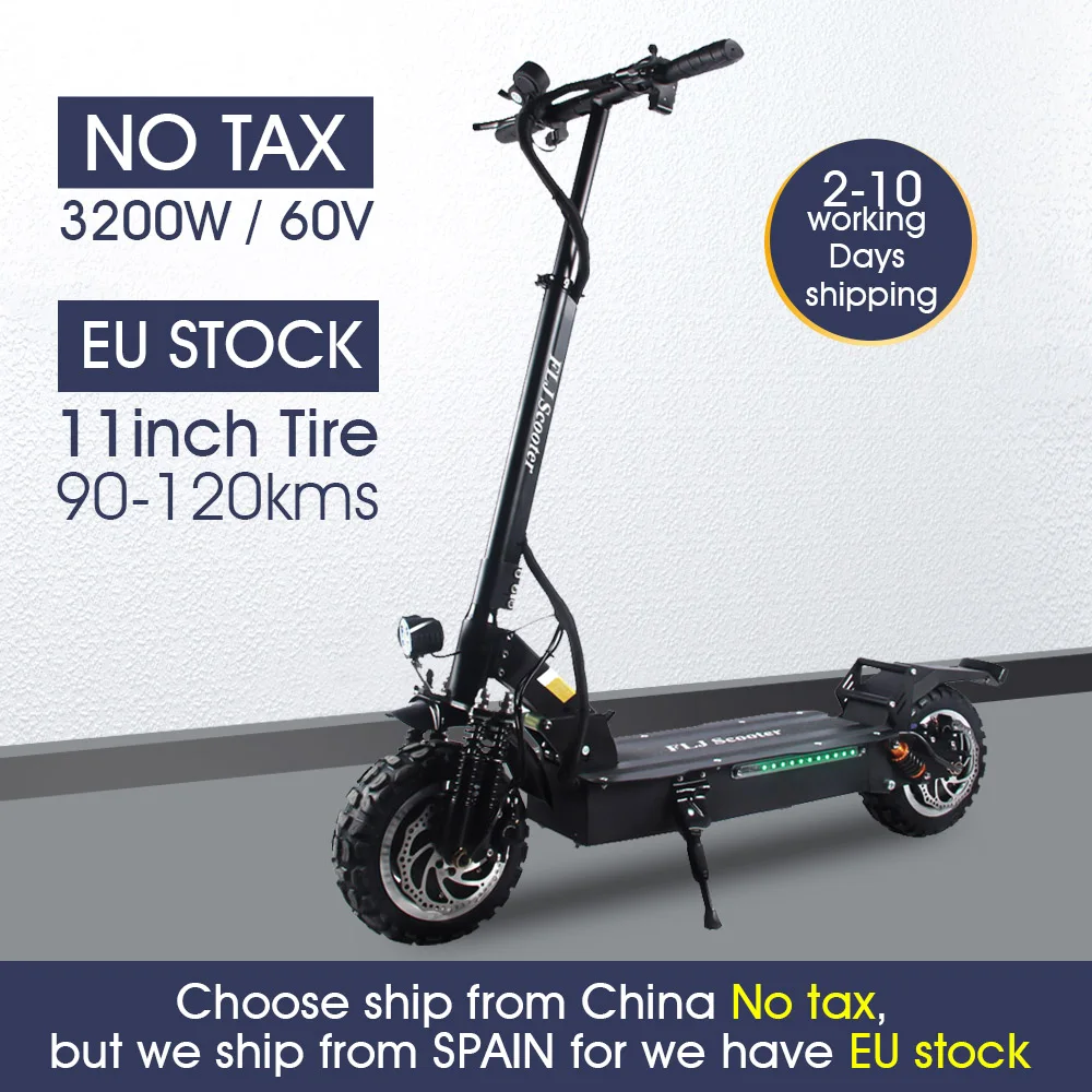 FLJ Hoverboard with 80-130kms range Europe Stock Kick Scooter skateboard e bike bicycle Road Tire electrico scooter