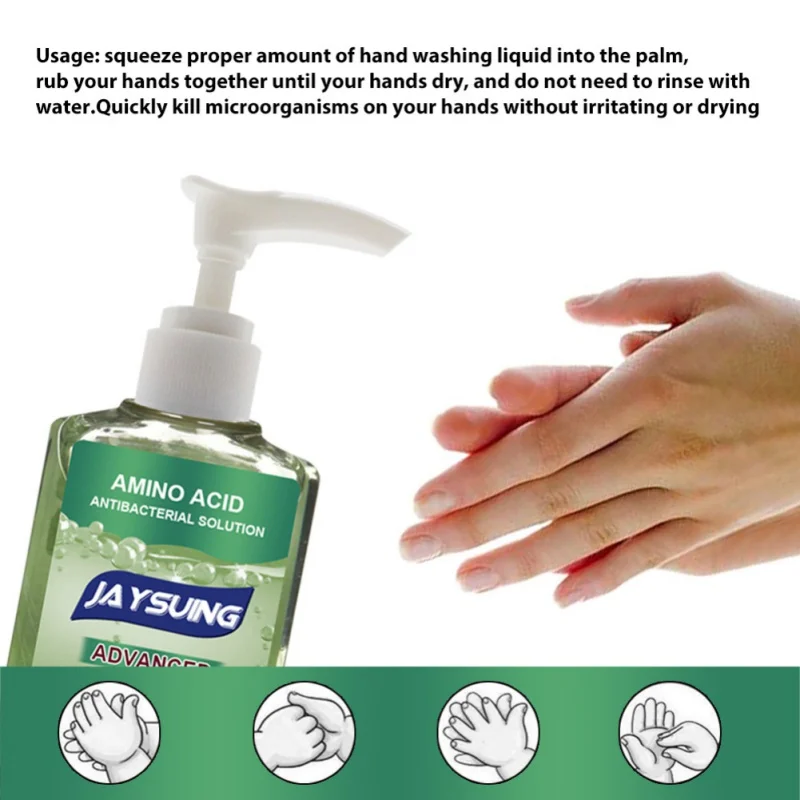 Press Head Antibacterial Amino Acid Hand Sanitizer Gel Effective Disinfection Portable Hand Cleaner Rinse Free Gel 60ml