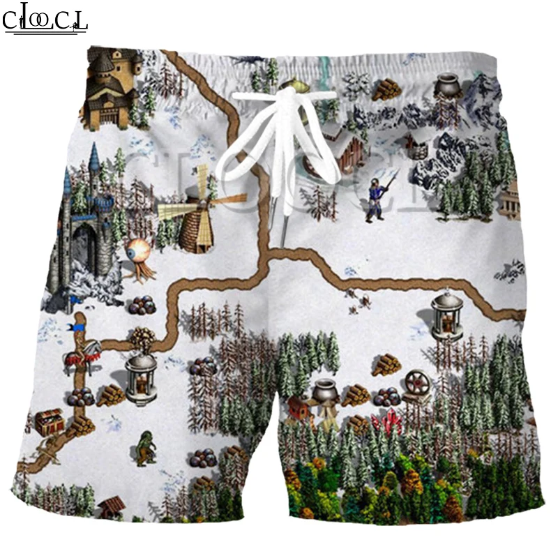 CLOOCL  Classic Game Heroes of Might & Magic Men Shorts 3D Print Elastic Fashion Wild Harajuku Beach Pants