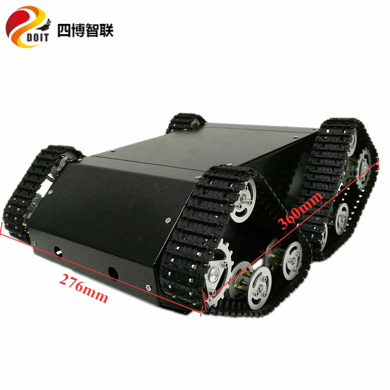 SZDOIT Metal VT100 4WD Smart Robot Tank Car Chassis with Control Kit, Shock Absorbing Crawler Robotic Platform High Torque Motor