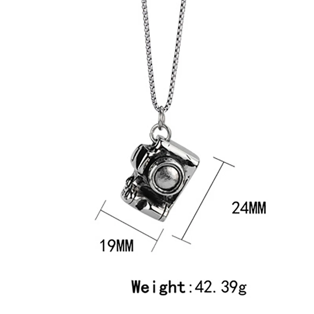 Stainless Steel Men\'s SLR Camera Hip Hop Men\'s Punk Rock Pendant Necklace Jewelry Gift For Children