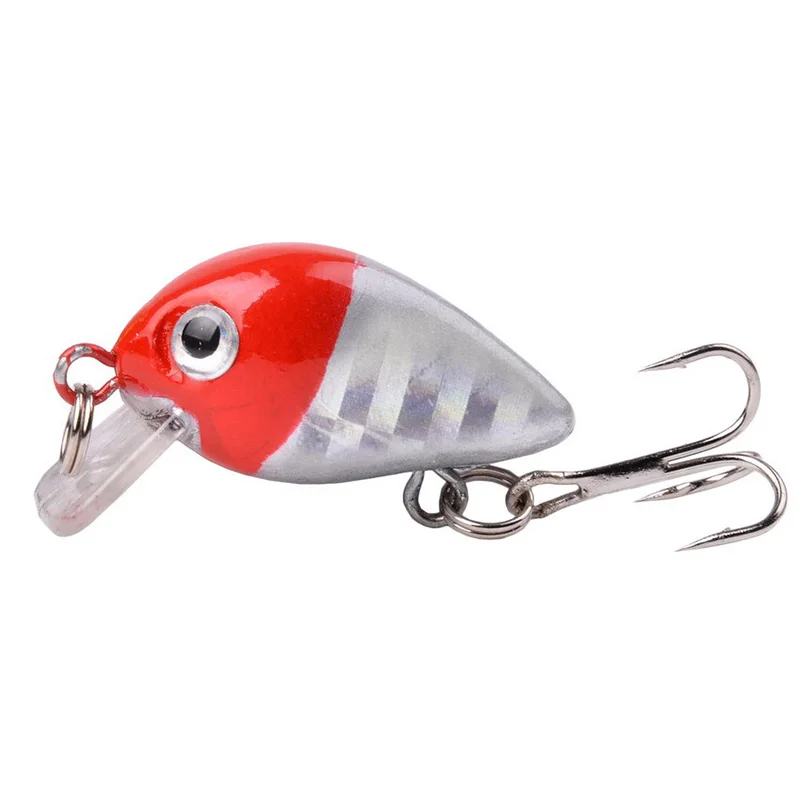 1Pcs Crank Fishing Lures 28mm 2g Artificial Hard Bait Minnow Bass Swimbait for Trout Crankbait With Treble Hook Fishing Tackle