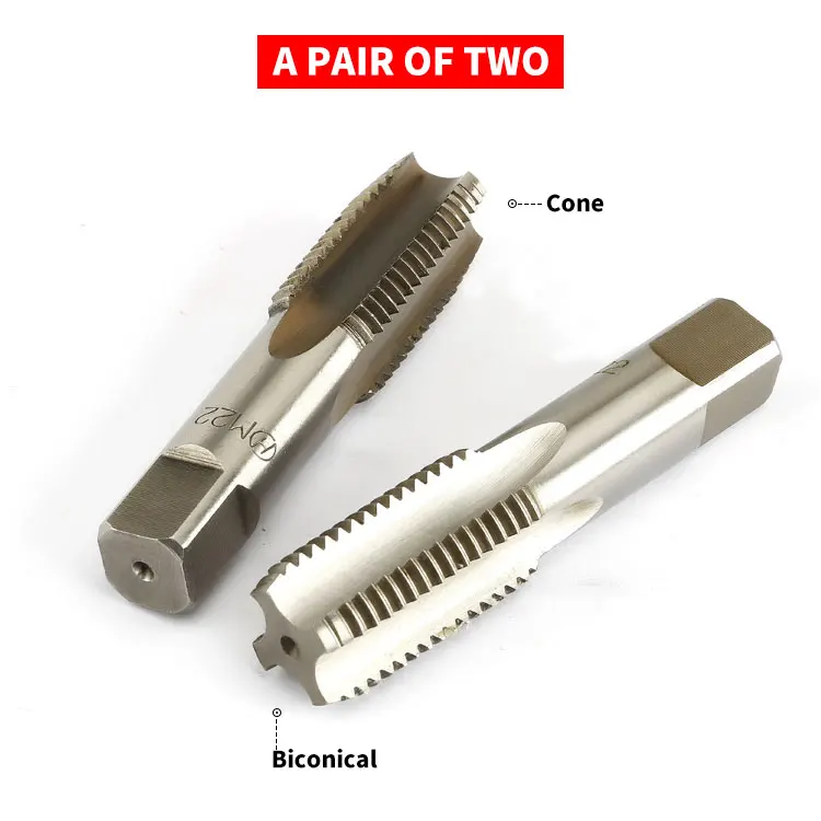 2Pcs Hss Right Hand Tap Drill Hand Tools Screw Thread Metric Plug Taps M2 M3 M4 M5 M6 M8 M10 M12 M16 M20 M22 M24 M27 M30