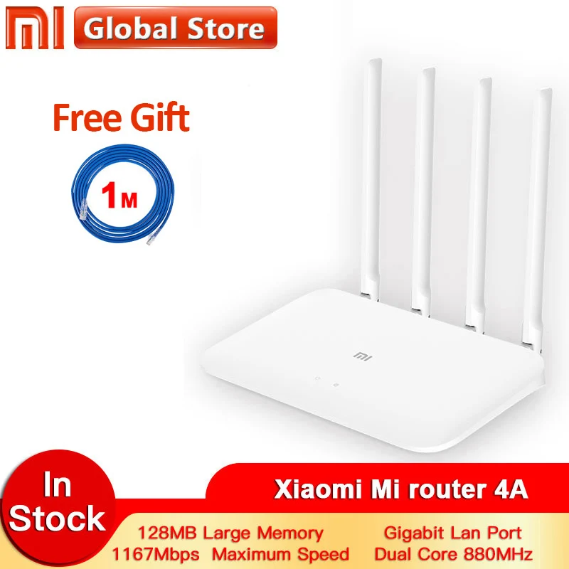 Xiaomi Mi 4A Router Gigabit edition 2.4GHz +5GHz WiFi 16MB ROM + 128MB DDR3 High Gain 4 Antenna APP Control  IPv6 Xiaomi Router