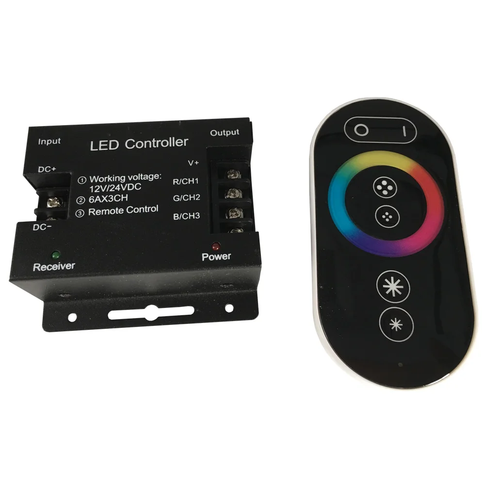 

Touch Remote Control RGB dc12v Max load 216W synchronous RGB controller