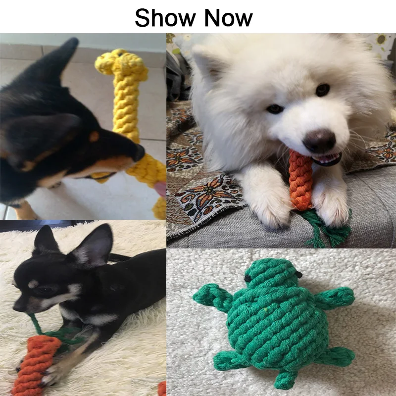 1pc Pet Dog Toys Cartoon Animal Dog Chew Toys Durable Braided Bite Resistant Puppy Molar Cleaning Teeth Cotton Rope Toy