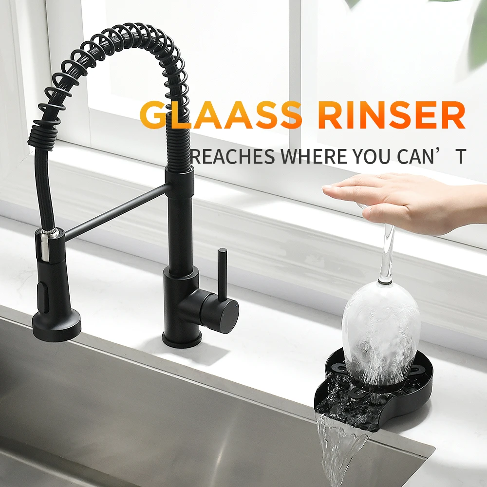 Faucet Glass Rinser For Home Sink Automatic Cup Scourer Washer Bar Coffee Pitcher Wash Cups Tool Household Kitchen Accessories