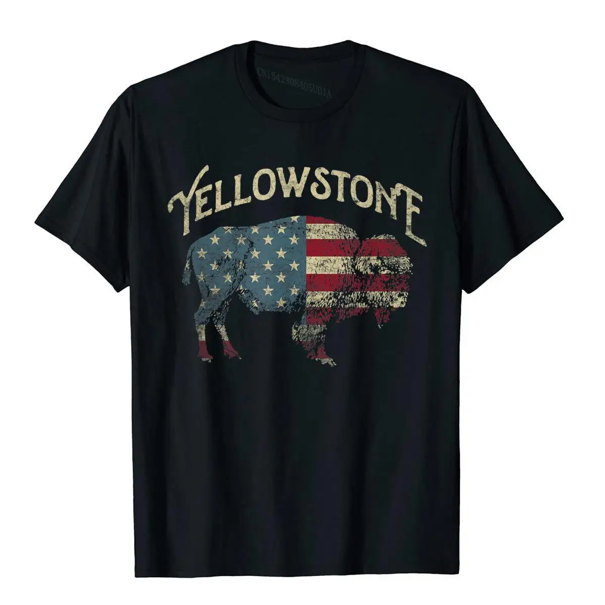 Camiseta Retro del Parque Nacional de Yellowstone para hombres, Tops de algodón de estilo chino, camiseta Popular de moda