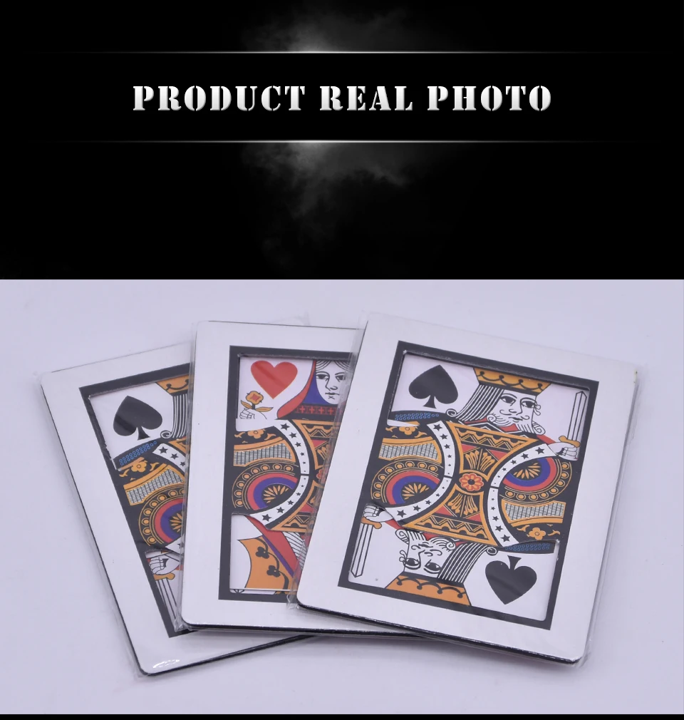 Small Automatic Three Card Monte (Q To K ) Cards Magic Trick 6.3*8.7cm  Magic Props Accessories Cards For Tricks