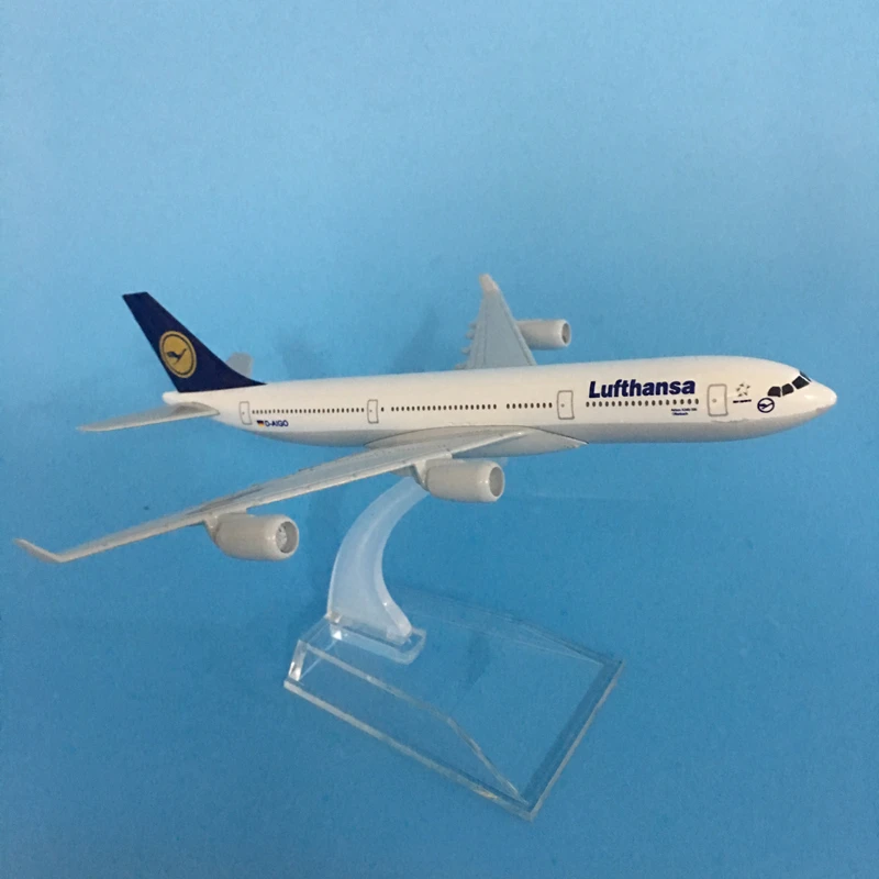 JASON TUTU 16cm Lufthansa Airbus A340 Plane Model Airplane Model Airbus Aircraft Model 1:400 Diecast Metal Airplanes Plane Toy